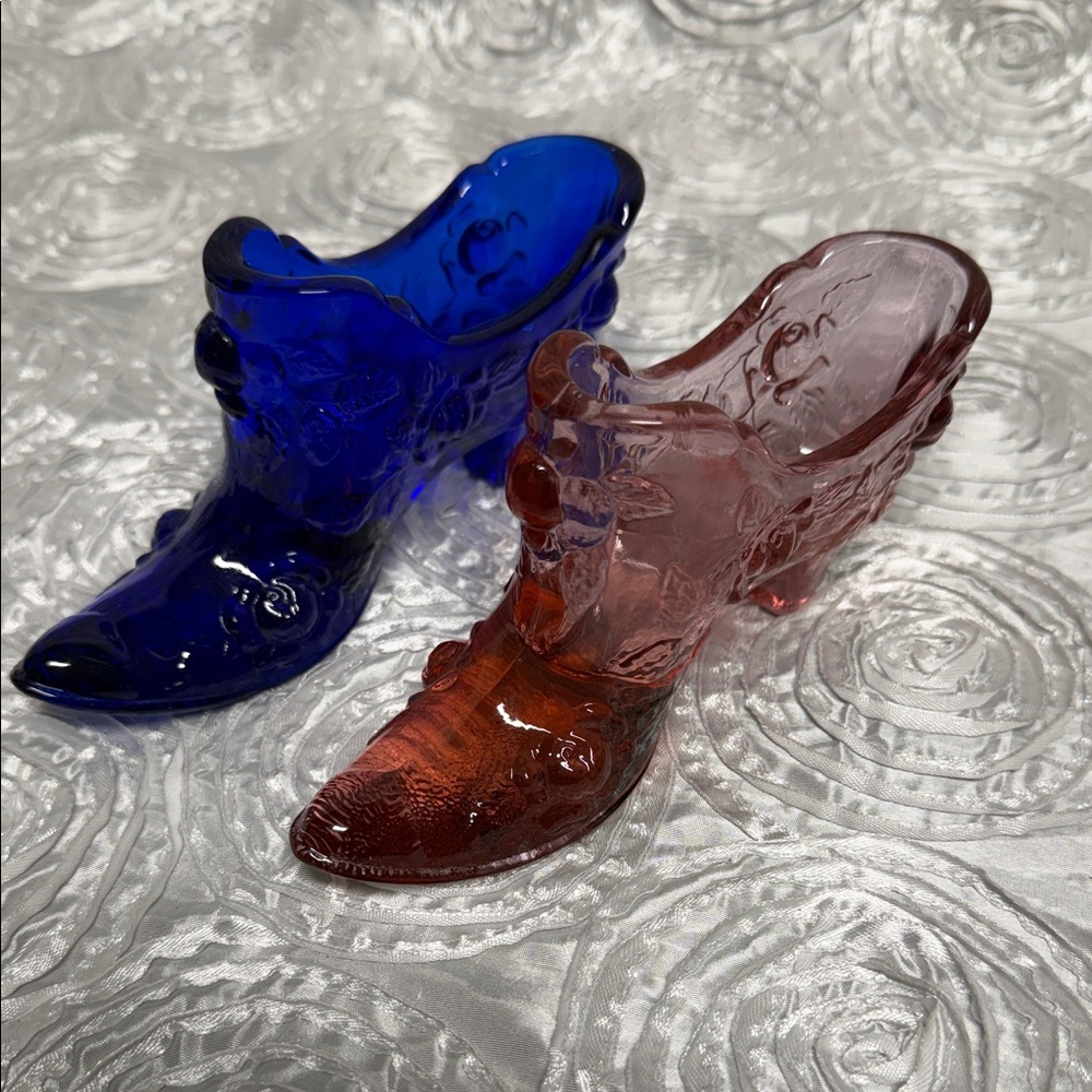Fenton Cobalt Shoe Glass